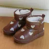 Botas de neve de inverno para crianças, forradas com fleece, espessadas, unissex, antiderrapantes, impermeáveis, quentes e com solas macias