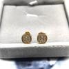 Nuevos aretes de botón de diamantes cuadrados de plata esterlina S925 de AliExpress transfronterizos simples no convencionales con incrustaciones de circón joyería para las orejas