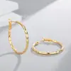 Brincos de argola lisos ultra finos banhados a ouro real, moda europeia e americana para mulheres, novos brincos de argola grandes minimalistas de nicho de alta qualidade na moda