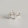 Yhe0213 Brincos de Luxo Acessível Europeu e Americano em Prata Esterlina S925 Design Geométrico Quadrilateral com Diamante Brincos da Moda