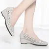 Popular Hollow Breathable Wedge Heel Women's Shoes 2026 Summer New Soft Sole Comfortable Closed-Toe Shallow Shoes Women's Work Shoes