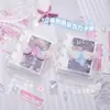 Álbum de Tarjetas de Una Rejilla con Accesorios 3D de Alas y Puntos de Polka, Lindo Ángel Transparente de Hojas Sueltas, Álbum de Almacenamiento de Tarjetas Pequeñas de Una Rejilla