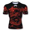 Camisetas de boxeo de manga corta de MMA para combate transfronterizo de Amazon, trajes de sanda de combate, camisetas deportivas para correr, de secado rápido y transpirables.