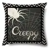 Funda de Almohada Halloween Calabaza Divertida Transfronteriza Amazon Estampado de Lino Funda Decorativa para Cojín de Sofá del Hogar
