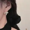 Pendientes de Petalos de Circonita con Diseño de Nicho Estilo Coreano, Modernos, Lujo Ligero, Gama Alta, Doble Cara, Exquisitos, Versátiles para el Uso Diario