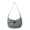 Nova Bolsa Transversal Leve Estilo Japonês Moda Feminina com Cordão Estilo Esportivo Bolsa de Ombro Grande Capacidade Simples Bolsa Tote para o Dia a Dia