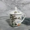 [Fábrica] Taza de Conferencia de Porcelana de Hueso Taza de Té China Taza de Agua de Cerámica con Tapa Taza de Oficina con Logo Grabado Personalización