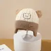 Gorro de Punto de Lana para Niños Niña Niño Bufanda para el Cuello Otoño e Invierno Gorro con Capucha de una Pieza Cortavientos Protección para los Oídos Suéter Cálido