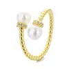 Anillo Elegante de Perla Trenzada Estilo Francés para Mujer, Anillo Ajustable de Gama Alta de Nicho, Accesorio de Moda Trendy Apilable