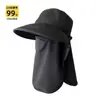 Sombrero de Protección Solar con Ala Ancha, Sombrero de Sol de Verano, Chal de Moda para Mujer, Sombrero de Sol con Protección para el Cuello Integrada a Prueba de Viento y UV