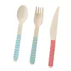 Vajilla de Madera Cuchillo de Madera Tenedor de Madera Cuchara de Madera Cuchara para Pastel y Postre Paquete de 100 Cuchillos Tenedores Cucharas de Madera Desechables