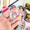 Nuevo Artículo Caliente de Venta Caricatura de Niña Fresa de Acrílico Funda para Teléfono Móvil Llavero para Mochila Colgante Accesorios Shaker
