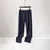 Calças retas elegantes, fluidas, leves, de luxo, de alta qualidade, para terno de profissional de negócios americano, pretas, emagrecem, escondem imperfeições, calças casuais