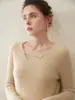 Suéter de Cachemira Estilo Casual para Mujer, Base Sencilla Nuevo Tejido Diseño Versátil Cuello en V 2025 Elegante