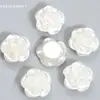 Flor de pétalo de rosa de imitación de perla ABS bronceado rosa material para hacer tocado corsage pasador DIY hecho a mano