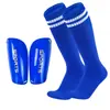 Conjunto de Caneleiras e Meias de Futebol Infantis Duas Peças Meias de Futebol Longas Especiais para Proteção das Canelas Atacado