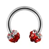 Pendientes en forma de U de Acero Inoxidable Transfronterizos Herradura Sin Goteo de Aceite Bola de Diamante Completo Diente Exterior de Acero Inoxidable Piercing de Nariz Anillo de Nariz Joyería
