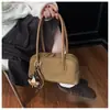 Bolso de Bowling Nuevo Vintage de Cuero Gamuzado Otoño/Invierno 2026, Bolso de Hombro Versátil de Moda Estilo Coreano para Mujer, Bolso de Mano, Bolso de Axila