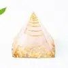 Pirámide de Chakra de Grava de Cristal Adornos Decorativos de Resina Decoraciones Interiores del Hogar Resina de Cristal Amatista