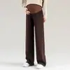 Calça de Maternidade para Primavera e Outono, Calça Wide Leg, Tamanho Grande, Não Apertada na Barriga, Calça Casual Reta Emagrecedora, Nova Roupa de Maternidade para Primavera