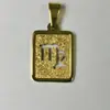 Accesorios de Collar Zodiaco de Acero Inoxidable Granallado Simples y Elegantes Transfronterizos para Mujeres, Joyería con Colgante de Letra de Acero de Titanio Granallado
