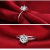 Anillo de compromiso de boda popular de moda coreana con diamantes, elegante anillo abierto para mujer, joyería de diamantes y circonitas.