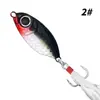 Placa de Hierro Flotante 5G-20G Escama de Pescado Azul Gordo Placa de Hierro de Lanzado Largo Plomo Pequeño Ranura de Sangre de Pescado Gancho de Pluma Pesca en el Mar Señuelo para Lubina Venta al por Mayor