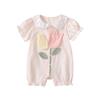 Mameluco de bebé verano ropa de bebé niña flor pequeña tridimensional manga corta ropa fina de bebé ropa de bebé de un año
