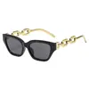 Gafas de Sol Ojo de Gato de Celebridad de Internet Transfronterizas Europeas y Americanas Patilla de Cadena Protección Solar UV Tendencia de Moda Fotografía Callejera Gafas de Sol de Montura Cuadrada