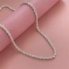 Collar de plata 925 bañado en rodio, cadena de cuerda trenzada de 3 mm, AliExpress Europa y Estados Unidos, Temu, artículo más vendido, 40-75CM