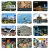 Calle Vieja Nantang de Taoxun, Ningbo; Muro de Caracteres de Xiangshan, Ningbo; Valle Yunshang del Lago Dongqian; Imanes de Refrigerador de Vidrio Decoración de Recuerdo