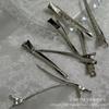 Pinza de pico de pato larga plateada de 80 mm, pinza inferior, diseño artesanal, accesorios para el cabello, venta directa de fábrica al por mayor
