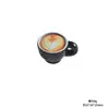 Juguetes de Comida Realistas para Casa de Muñecas en Miniatura, Adornos de Resina de Taza de Café y Plato 3D, Accesorios Hechos a Mano para Decoración de Escenas DIY