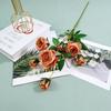 Nova flor artificial 7 cabeças Rosa Chá 7 cabeças Rosa Decoração de fundo para Salão de Casamento vaso macio flor comércio exterior exportação