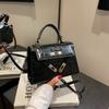 Bolsa Kelly de Mão Versátil e Sofisticada com Estampa de Crocodilo da Moda para Primavera/Verão 2025