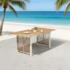 Mesa y Sillas Tejidas de Ratán para Exteriores Estilo Nórdico Mesa y Sillas para Comedor en Patio Exterior Mesa y Sillas para Zona de Ocio Sencilla en Villa Muebles de Jardín Transfronterizos