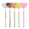 Espejo grande de acero inoxidable para injerto de pestañas, espejo grande con forma de corazón para inspección de pestañas, asistente para pestañas, herramienta de belleza.