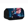 Estuche de doble capa con estampado de Jujutsu Kaisen, bolsa para lápices y papelería de anime para estudiantes de primaria, secundaria y niños