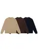 Mu Qiu Ropa de Hombre Polo de Punto con Cremallera a Media Altura y Cuello Solapa de Manga Larga Estilo Old Money Suéter Holgado Texturizado