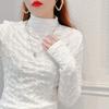 Camisa de encaje con cuello medio alto para mujer, estilo occidental, manga larga, nueva primavera y otoño 2022, estilo coreano, con elegante camisa interior de moda