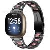Adequado para Pulseira Fitbit Versa3/Sense Versa4 Nova Pulseira de Metal Resina Diamante Aço Inoxidável