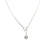 Collar de Metal Hueco con Forma de Corazón para Influencer de Moda, Cadena en Forma de Y Ajustable Nueva, Cadena para Clavícula con Forma de Corazón, Transfronterizo Europeo y Americano