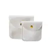 Bolsa quadrada dupla de flanela para joias, anti-oxidação, para anéis, brincos, pingentes, com botão de pressão, bolsa de joias de mão, atacado