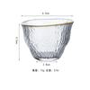 Taza de Té Kung Fu de Vidrio Resistente al Calor Estilo Japonés, Tamaño Pequeño, Textura Martillada, Engrosada con Borde Dorado, Taza Individual para Agua, Juego de Té Kung Fu