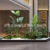 Série Paisagem de Expressão Idiomática de Quatro CaracteresCombinação de Plantas Verdes Artificiais para Paisagismo Decoração de Vitrine Interna