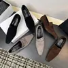 Mocasines de tacón medio para mujer con forro de piel de oveja, nuevo estilo de otoño, piel genuina por dentro y por fuera, puntera cuadrada, tacón de aguja retro