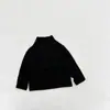 Camiseta Suave y Cera para Bebé Ins Coreana para Hombres y Mujeres Camisa Base para Capas de Bebé Color Puro Algodón Cuello Alto Manga Larga Elástico