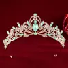 Corona de Novia Barroca Aleación Pedrería Princesa Corona de Cumpleaños Infantil Novia Boda Tocados Accesorios para Vestido