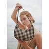 Bolso de Hombro para Mujer Manchas Otoño e Invierno Nicho Moda Cuadros Bolso de Axila Bolso de Lana Pied de Poule Transfronterizo