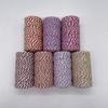 Corda de Algodão 2mm 100m Misturada com Corda Colorida de Bolinho de Arroz Tricolor Embalagem de Natal DIY Fio de Algodão Fabricante Escandinavo Atacado Feito à Mão